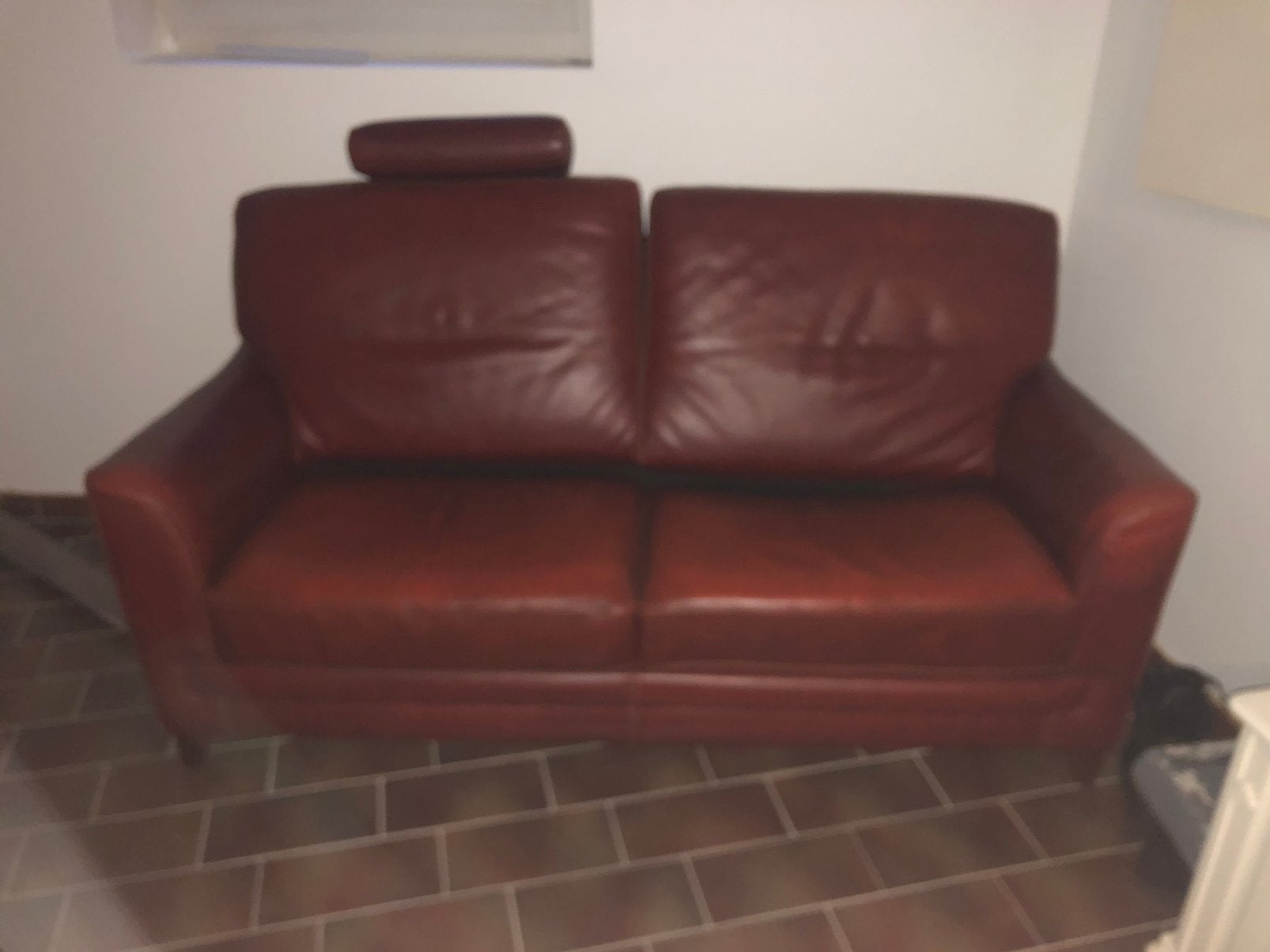 Lederen 2 zits bankstel, Huis en Inrichting, Gebruikt, 150 tot 200 cm, Tweepersoons, Ophalen of Verzenden
