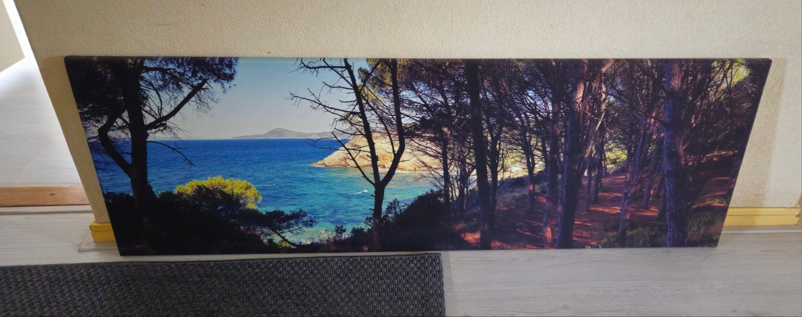 Groot Canvasfoto/schilderij - Kustlijn Elba Italië - L150 B5, Ophalen, 50 – 75, 125 cm of meer, Print