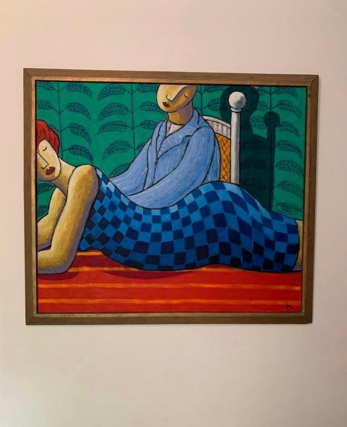 Jaques Tange olieverf unicum 100x85 cm., Ophalen