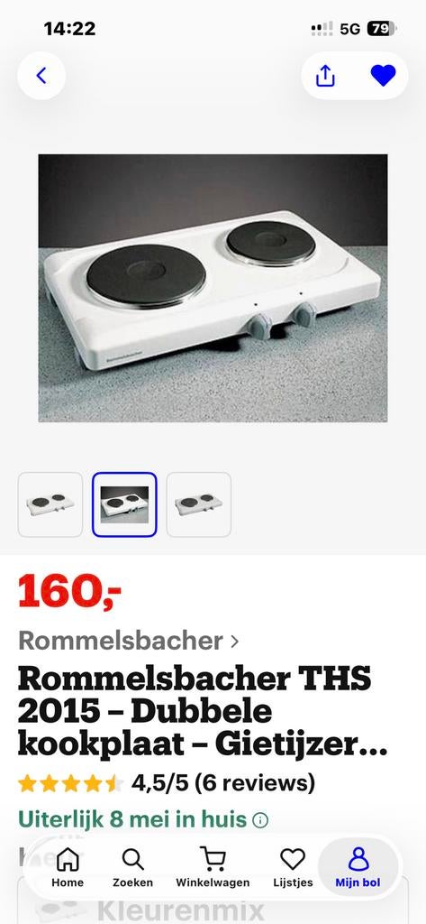 Voor senioren/dementie THS 2015 kookplaat van Rommelsbacher, Ophalen, 3 kookzones of minder, Zo goed als nieuw, Vrijstaand