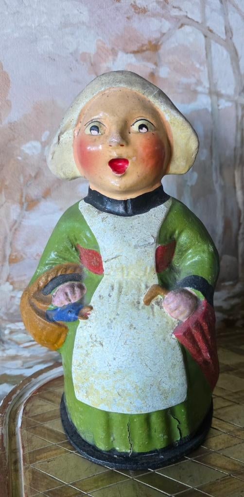 Antieke Franse papier mache 24cm candy container BECASSINE, Antiek en Kunst, Verzenden