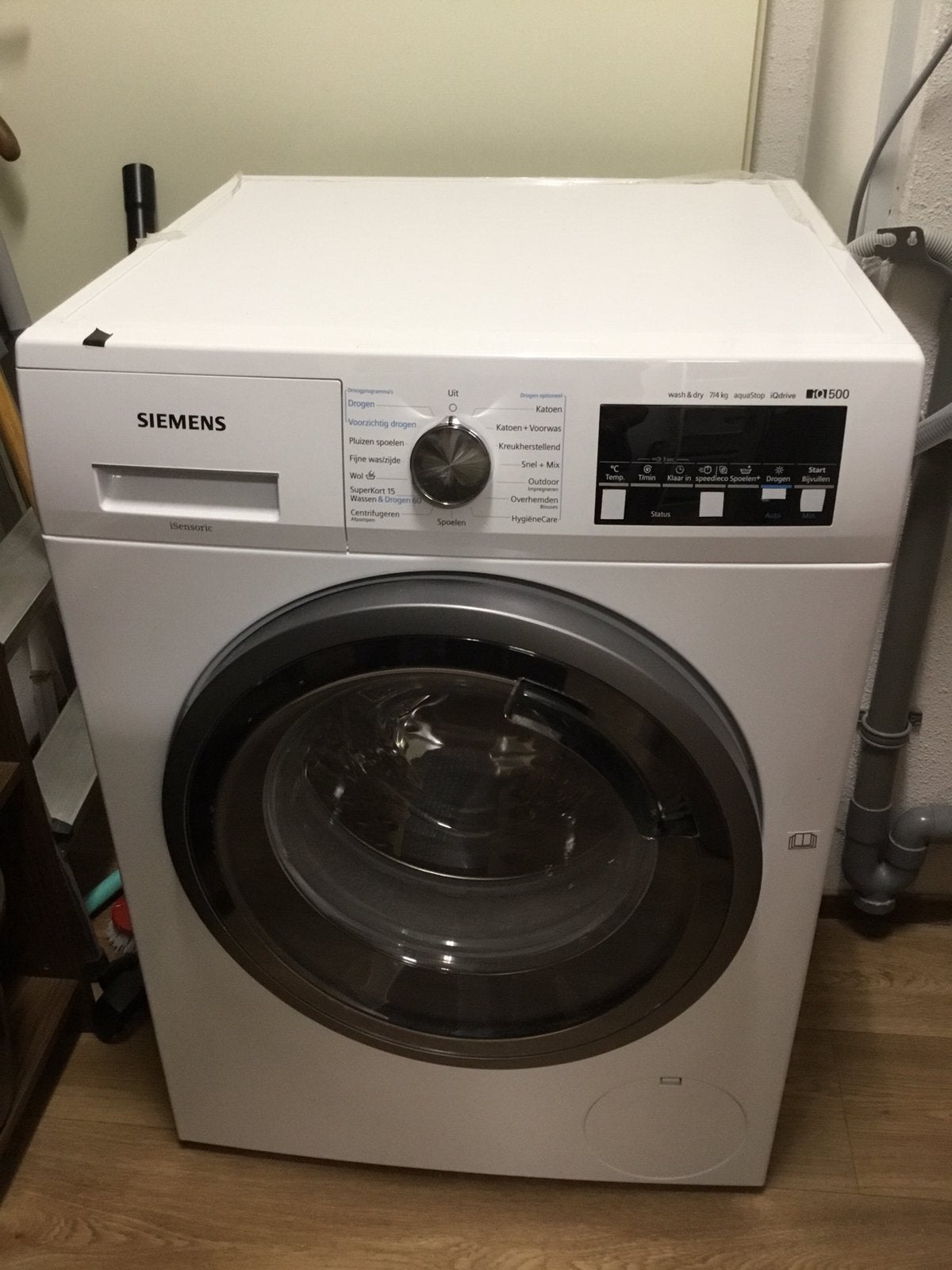 Siemens iQ500 was-droogcombinatie, Witgoed en Apparatuur, Wasmachines, Ophalen, Gebruikt, Minder dan 85 cm, Voorlader