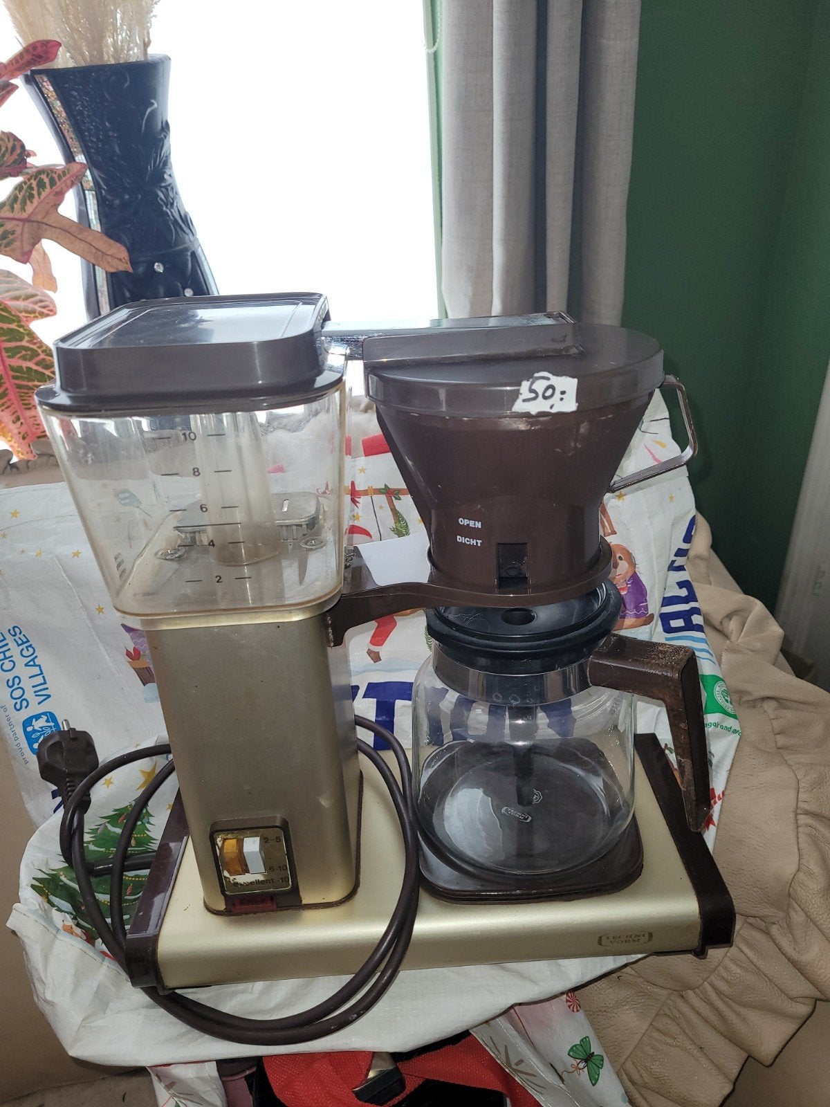 echte retro vintage jaren 60 70 D.E koffiezetter, Stoompijpje, Gebruikt, Koffiemachine, Gemalen koffie