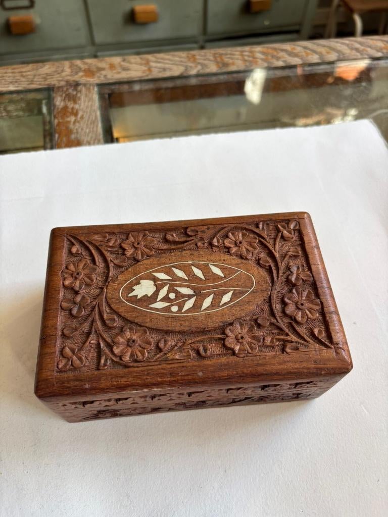 Drie handgesneden houten doosjes - India. ca. 1960-1990., Antiek en Kunst, Ophalen of Verzenden