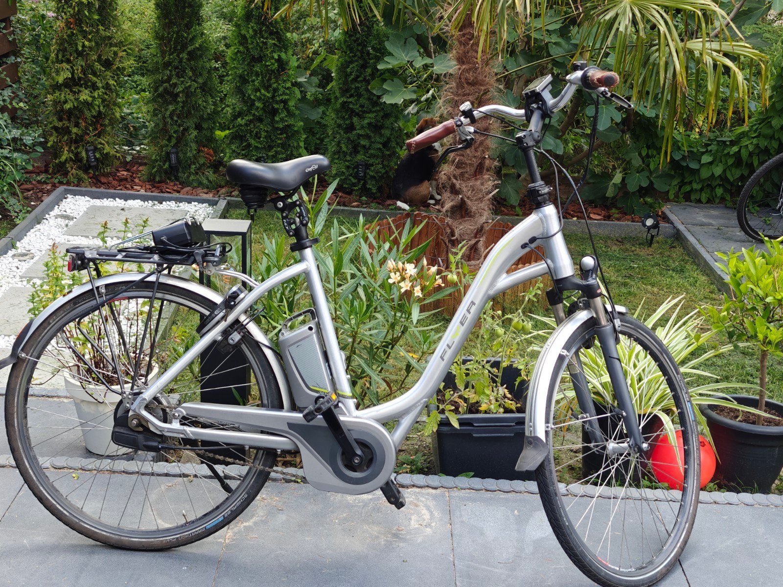 Flyer L elektrische damesfiets 55cm, 540Wh, NuVinci, Gebruikt, 50 km per accu of meer, 55 tot 59 cm, Ophalen