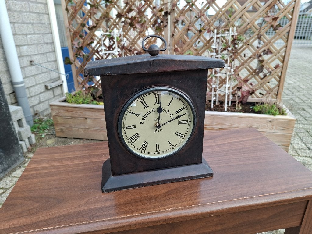 schitterende vintage staande metalen klok, Huis en Inrichting, Woonaccessoires | Klokken, Ophalen of Verzenden, Wandklok