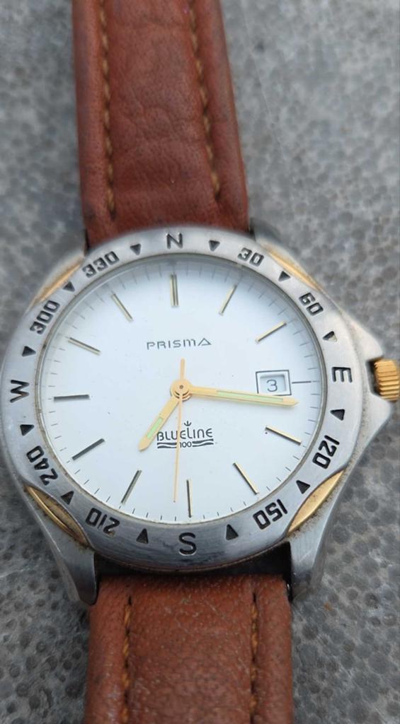 Prisma blueline 100 horloge, Ophalen of Verzenden, Staal, Overige merken, 1960 of later