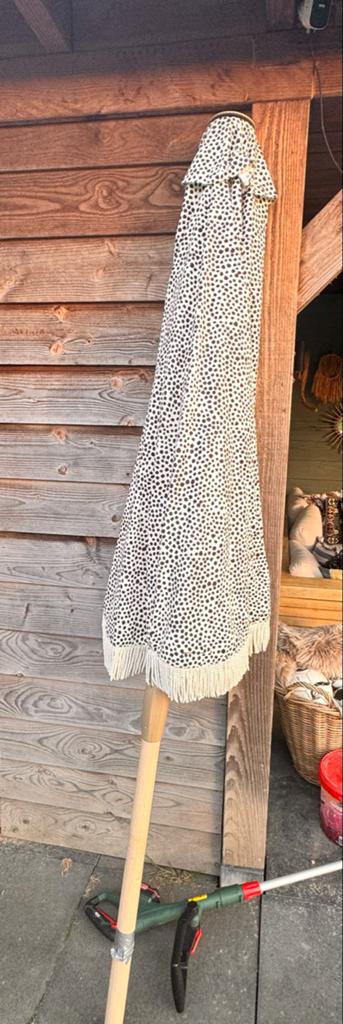Parasol Portimao met stippen Ø 250 cm, Ophalen, Zo goed als nieuw, 2 tot 3 meter, Stokparasol