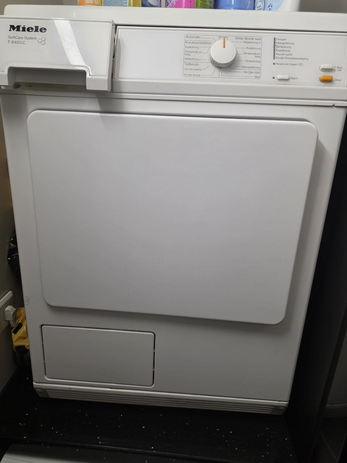 Miele T8403C Softtronic Condensdroger 6 kg Energieklasse B, Ophalen, 6 tot 8 kg, Gebruikt, Voorlader
