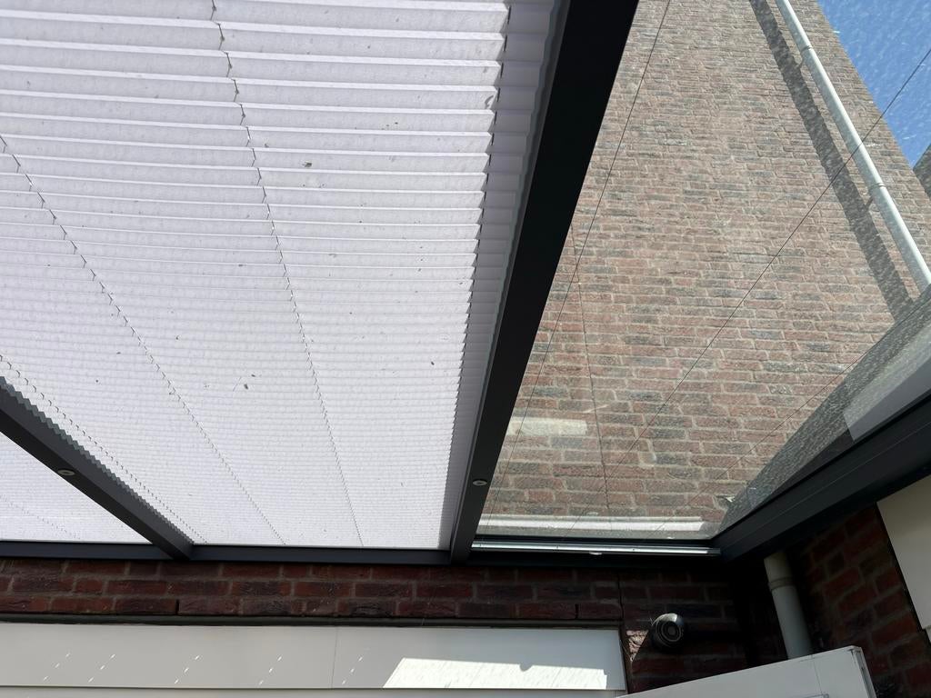 5 handmatige plissé's voor onderkapping - 350x93,5 cm, Tuin en Terras, Zonneschermen, Ophalen, Gebruikt, Overige typen, Minder dan 250 cm