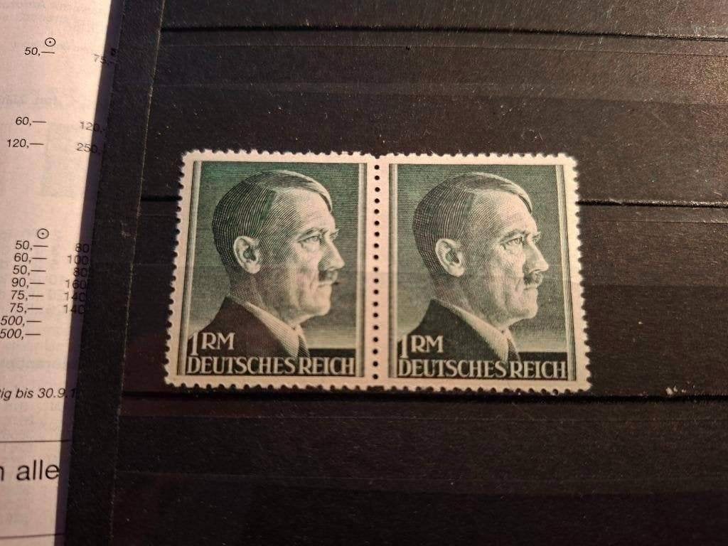 Reich: Hitler 1 Mark, Michel 799 A postfris paartje, Verzenden, Duitse Keizerrijk