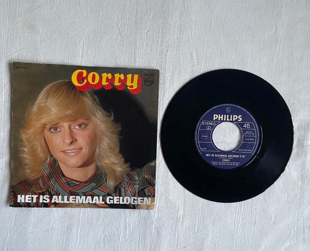 corry - het is allemaal gelogen, Cd's en Dvd's, Vinyl Singles, 7 inch, Single, Ophalen of Verzenden, Zo goed als nieuw