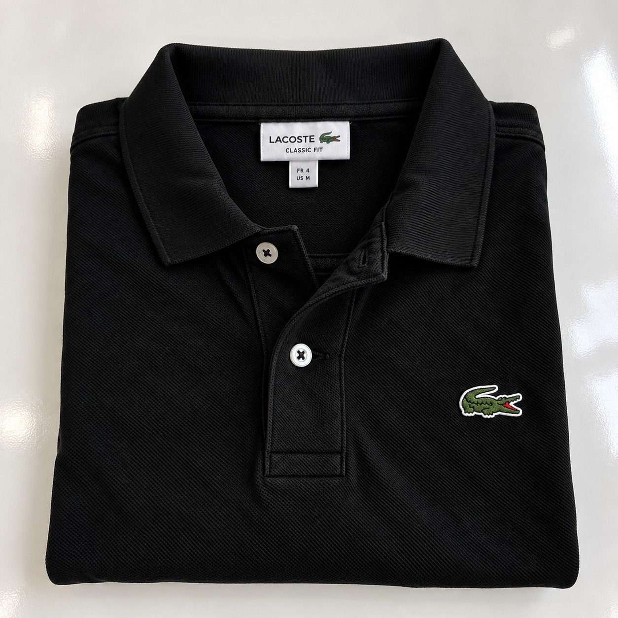 Lacoste Classic Fit Polo Zwart - Maat M, Zo goed als nieuw, Verzenden, Maat 48/50 (M), Lacoste