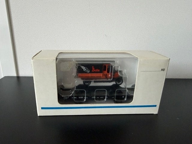 Märklin 46841 H0 Platte wagen met vrachtwagen in OVP, Wisselstroom, Wagon, Ophalen of Verzenden, Zo goed als nieuw