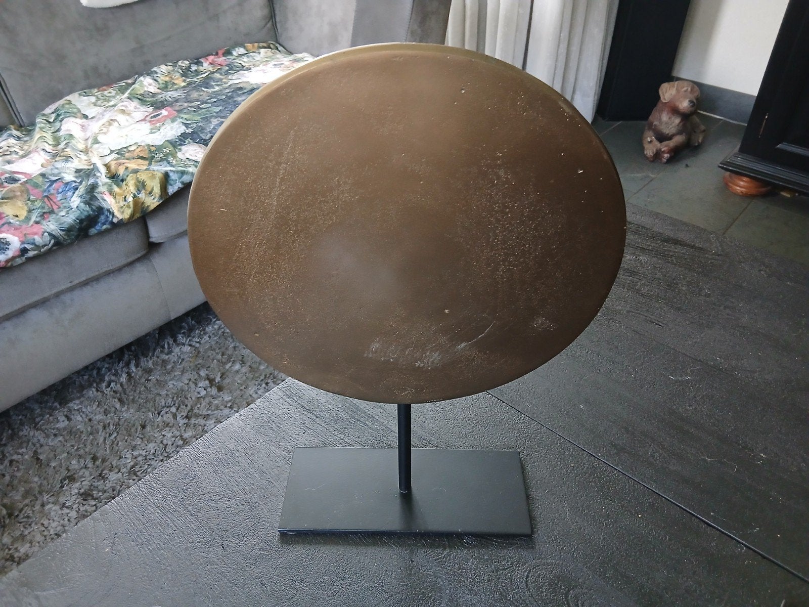 Bronzen Cirkel Ornament op Standaard - Light & Living WAIWO, Huis en Inrichting, Ophalen of Verzenden, Metaal, Bruin, Landelijk