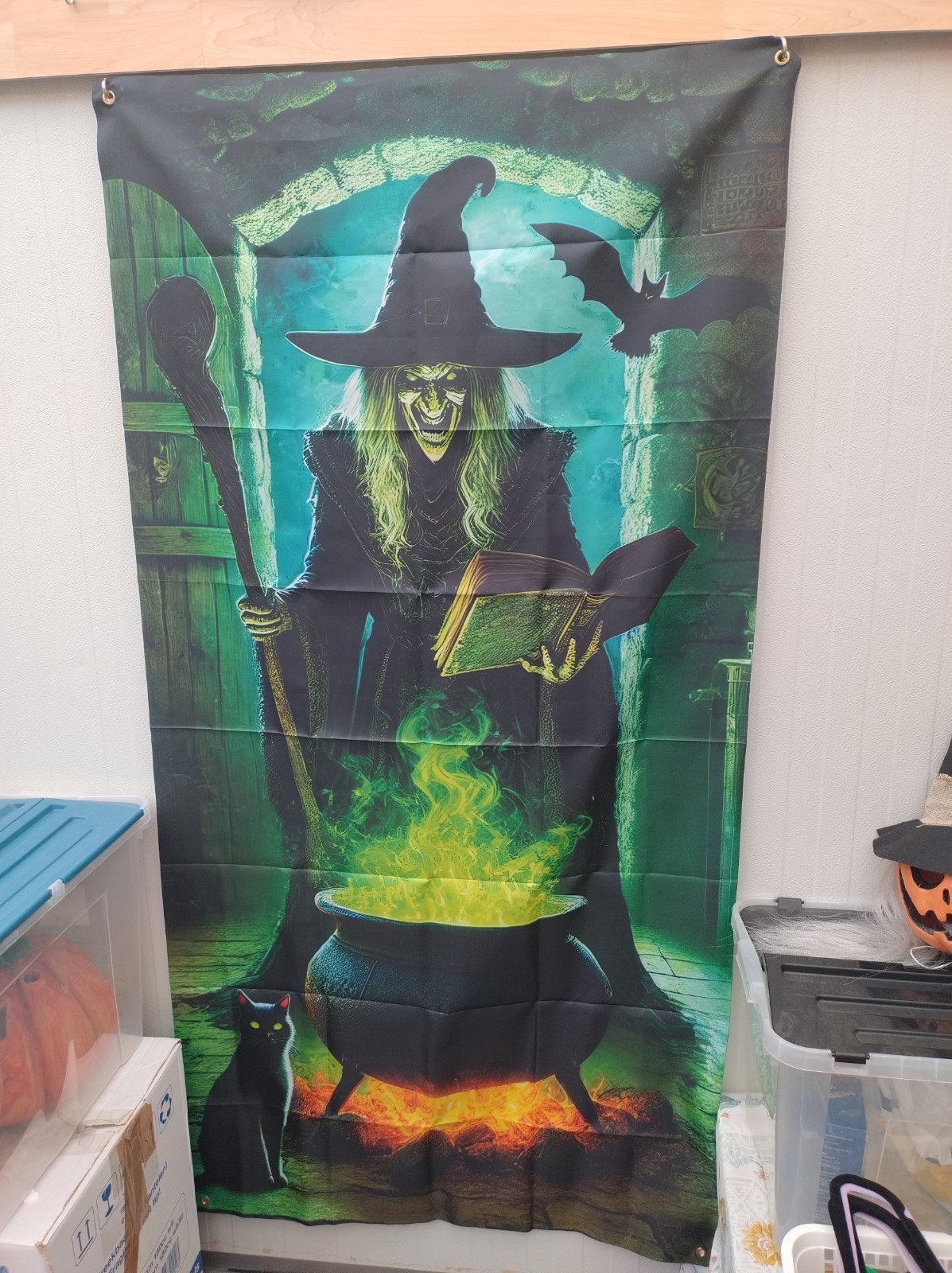 Halloween Heks Banner - voor op een deur, Ophalen, Gebruikt, Versiering, Halloween of Griezel