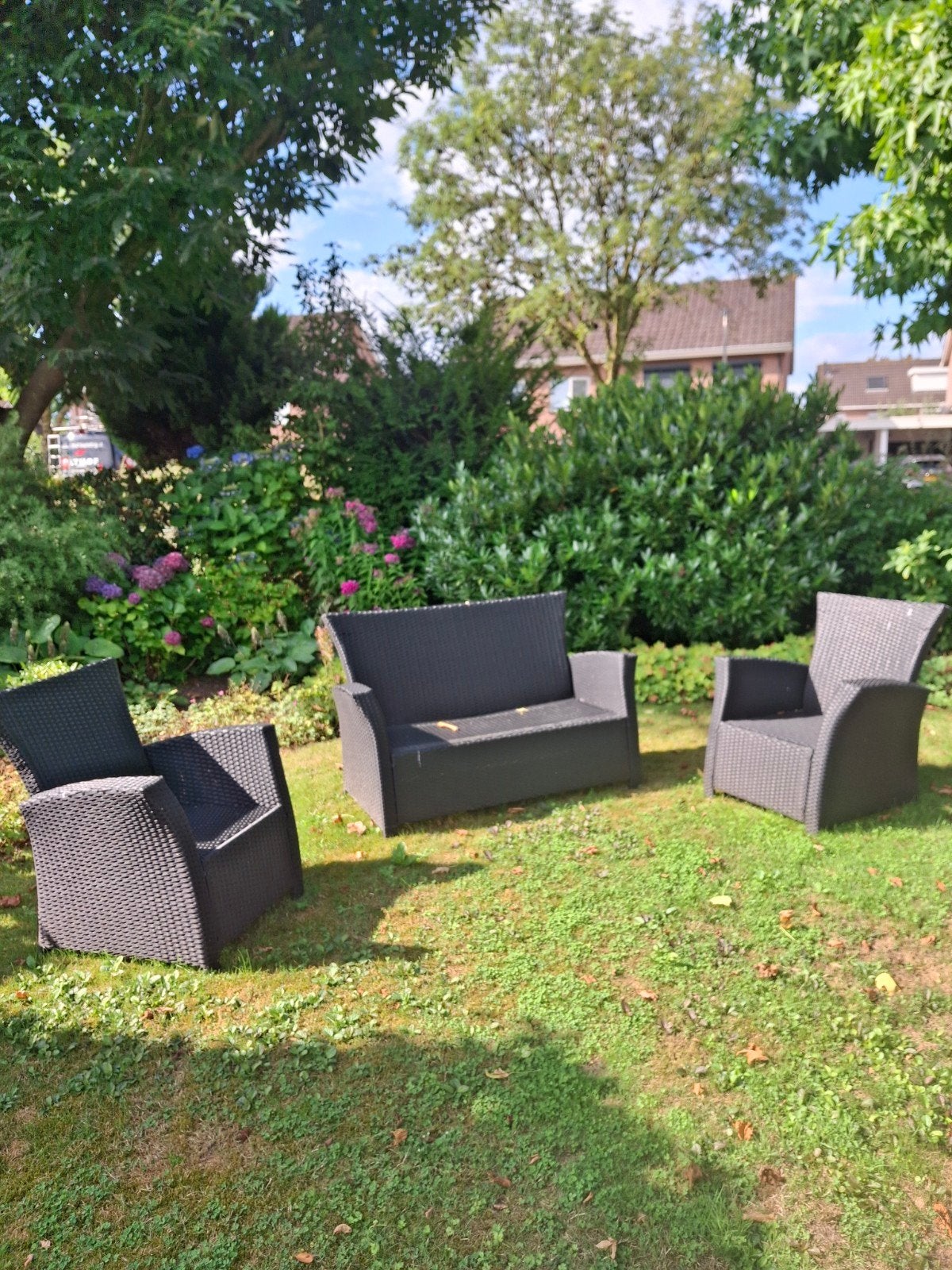 Loungeset - 2 Stoelen en 1 Bank, Ophalen, 4 zitplaatsen, Gebruikt, Loungeset