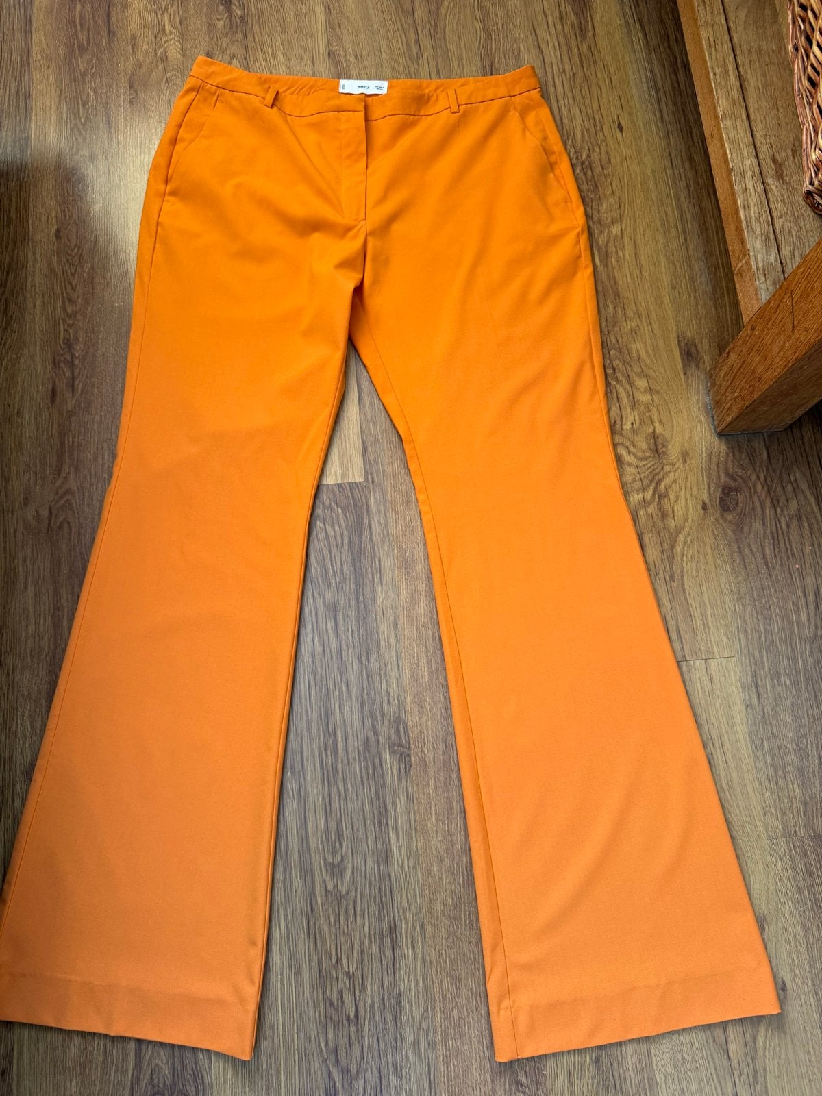 Mango Oranje Pantalon met Wijde Pijpen - Maat 42, Maat 42/44 (L), Oranje, Ophalen of Verzenden, Zo goed als nieuw