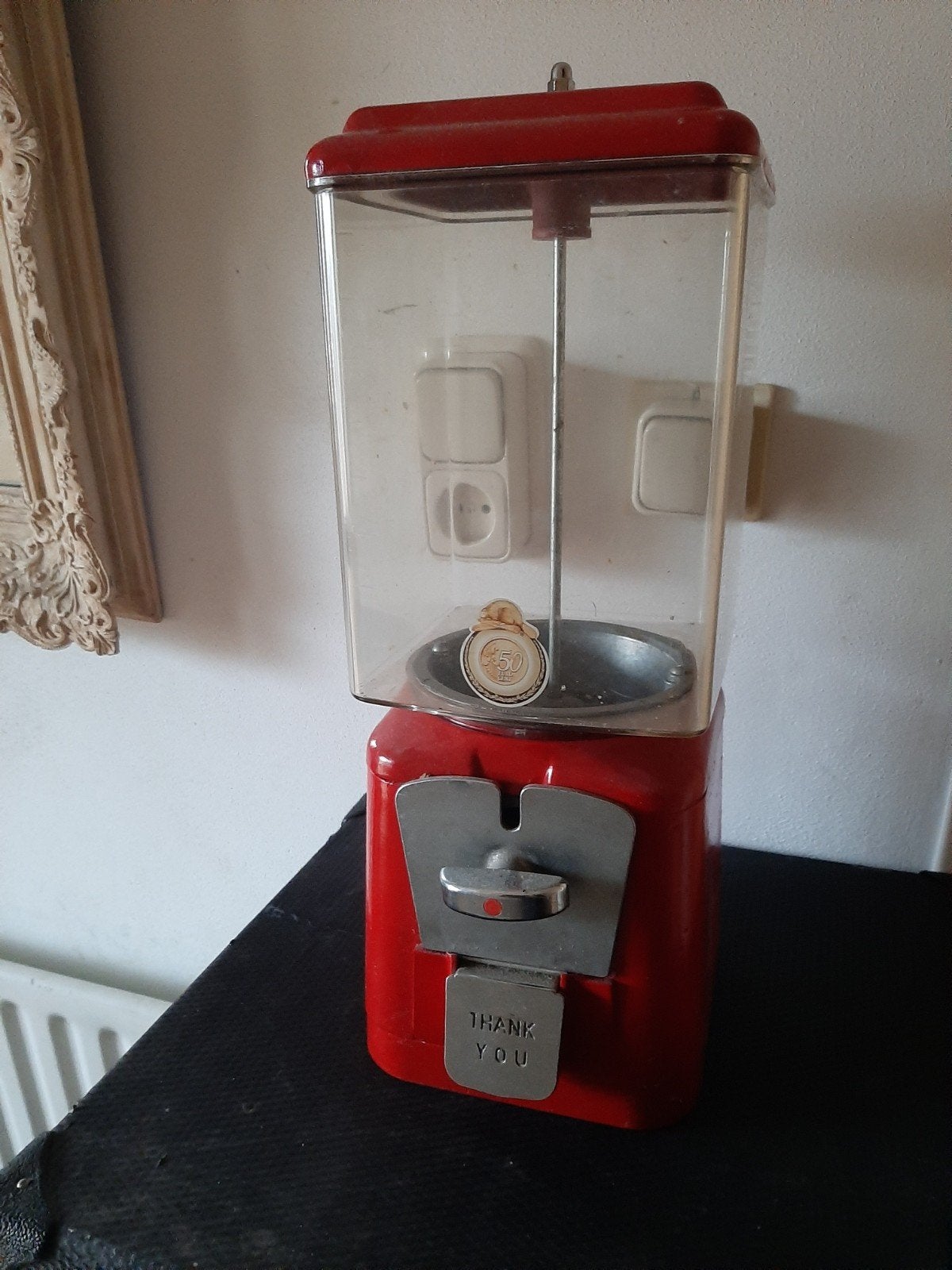 Ijzere jaren '70 brabo kauwgombal automaatje, Verzamelen, Ophalen, Gebruikt
