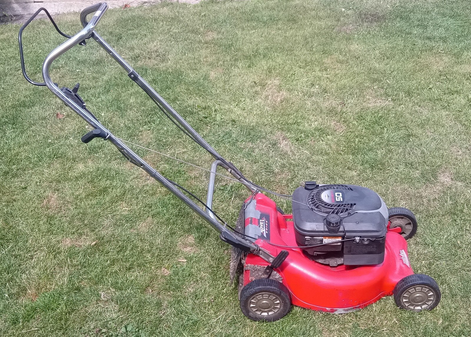 Rover grasmaaier, goedwerkend, Ophalen, Cirkelmaaier, Mulchfunctie, Benzine-grasmaaier