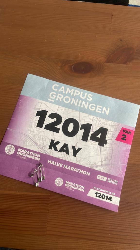 Halve marathon Groningen startnummer, Ophalen, Zo goed als nieuw, Overige typen, Overige merken