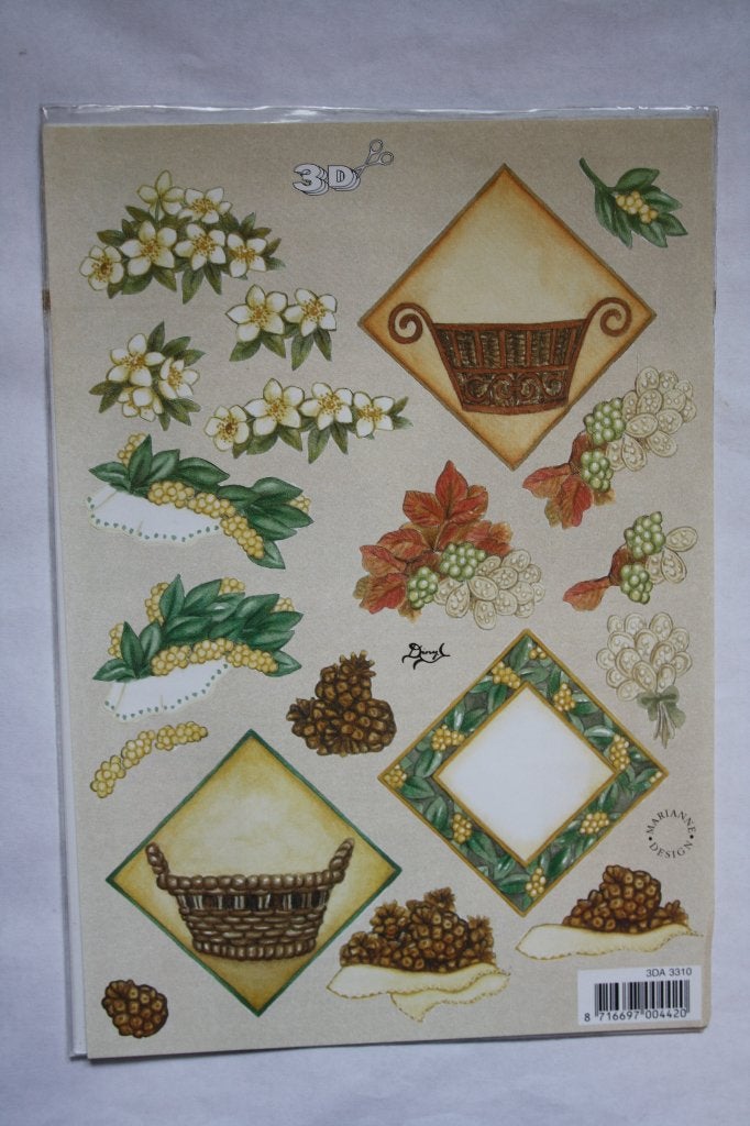 15 st. A5 knipvellen A5 3D marianne design 9940, Ophalen of Verzenden, Nieuw, Natuur, Knipvel