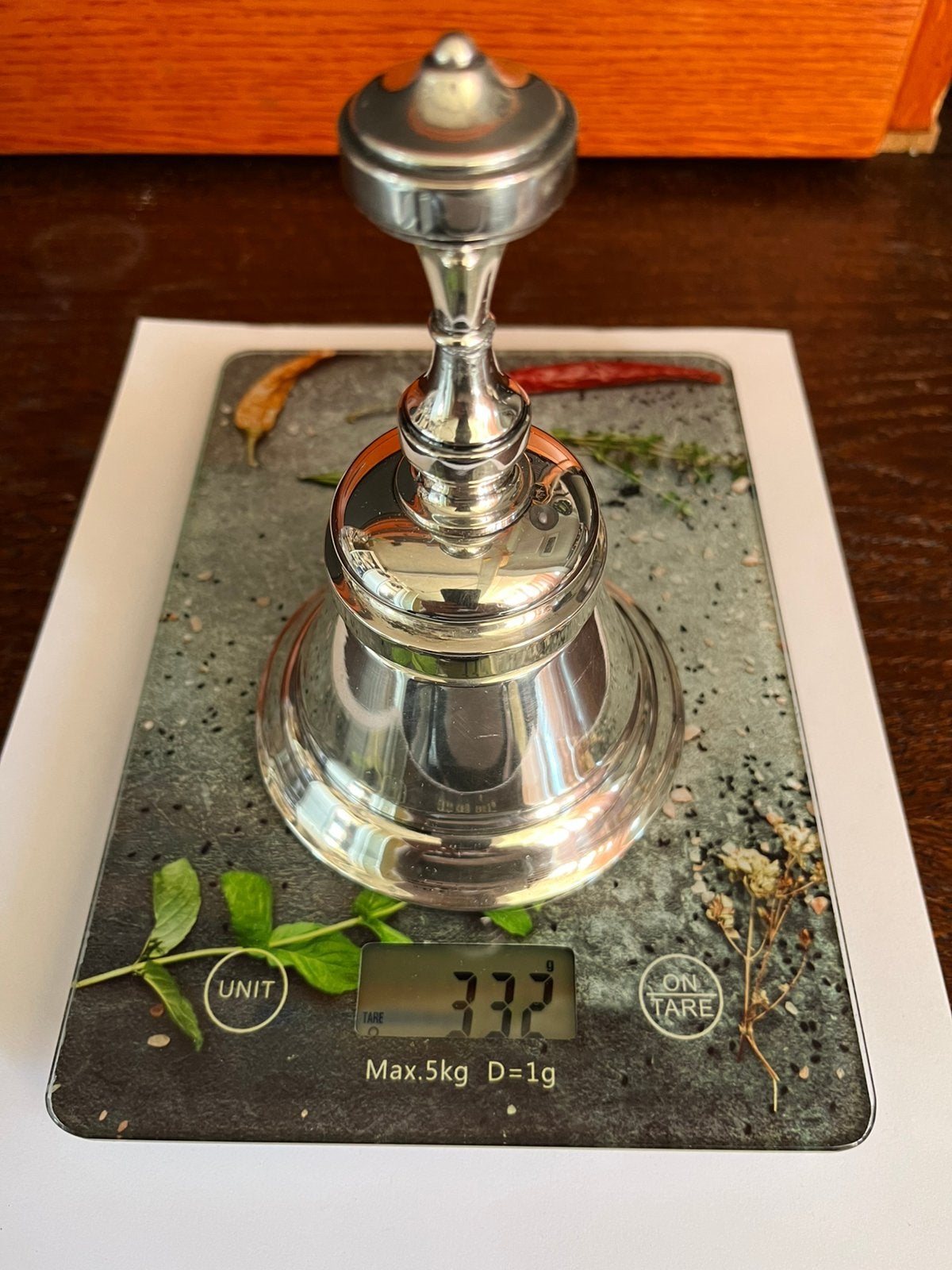 Antieke zilveren tafel bel, Ophalen of Verzenden, Zilver