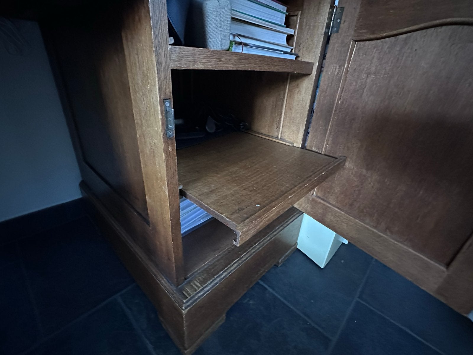 Antiek Eiken Bureau met Lades en Opbergruimte, Ophalen