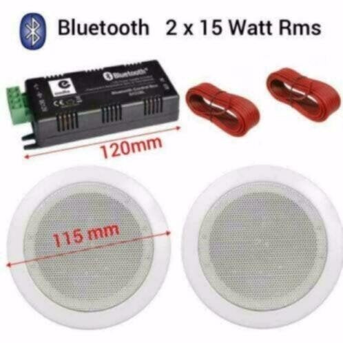 Bluetooth plafond luidspreker set wit 2x 11,5Cm 50Watt [KJ-1