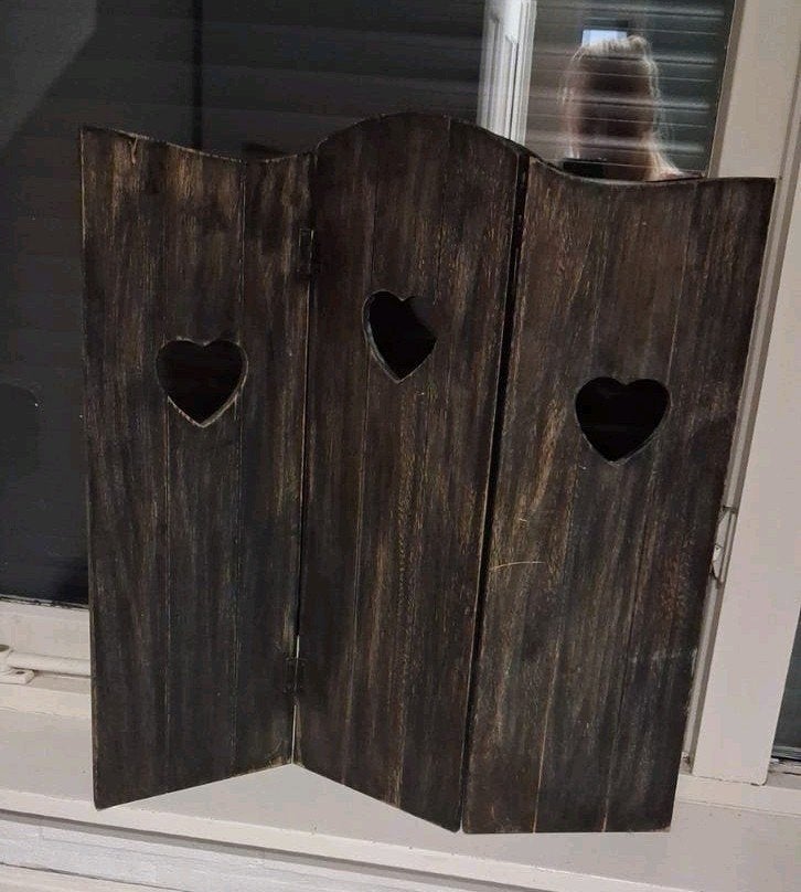 Decoratief raamscherm met hartjes - Hout, Huis en Inrichting, Hout, Gebruikt, Ophalen of Verzenden, Landelijk