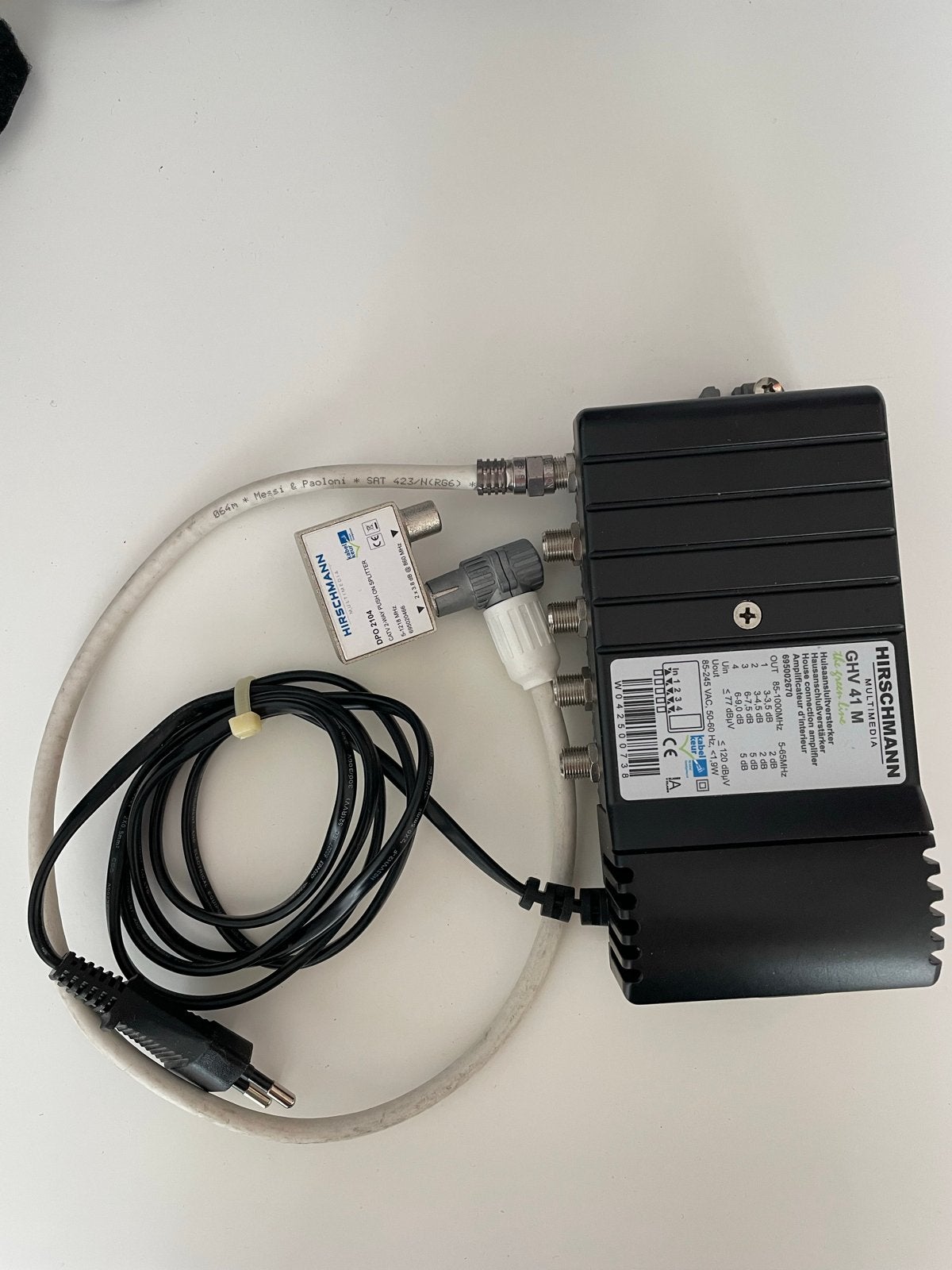 Hirschmann Multimedia GHV 41 M Huis aansluitversterker, Ophalen of Verzenden, Gebruikt, Minder dan 2 meter, Tv-kabel