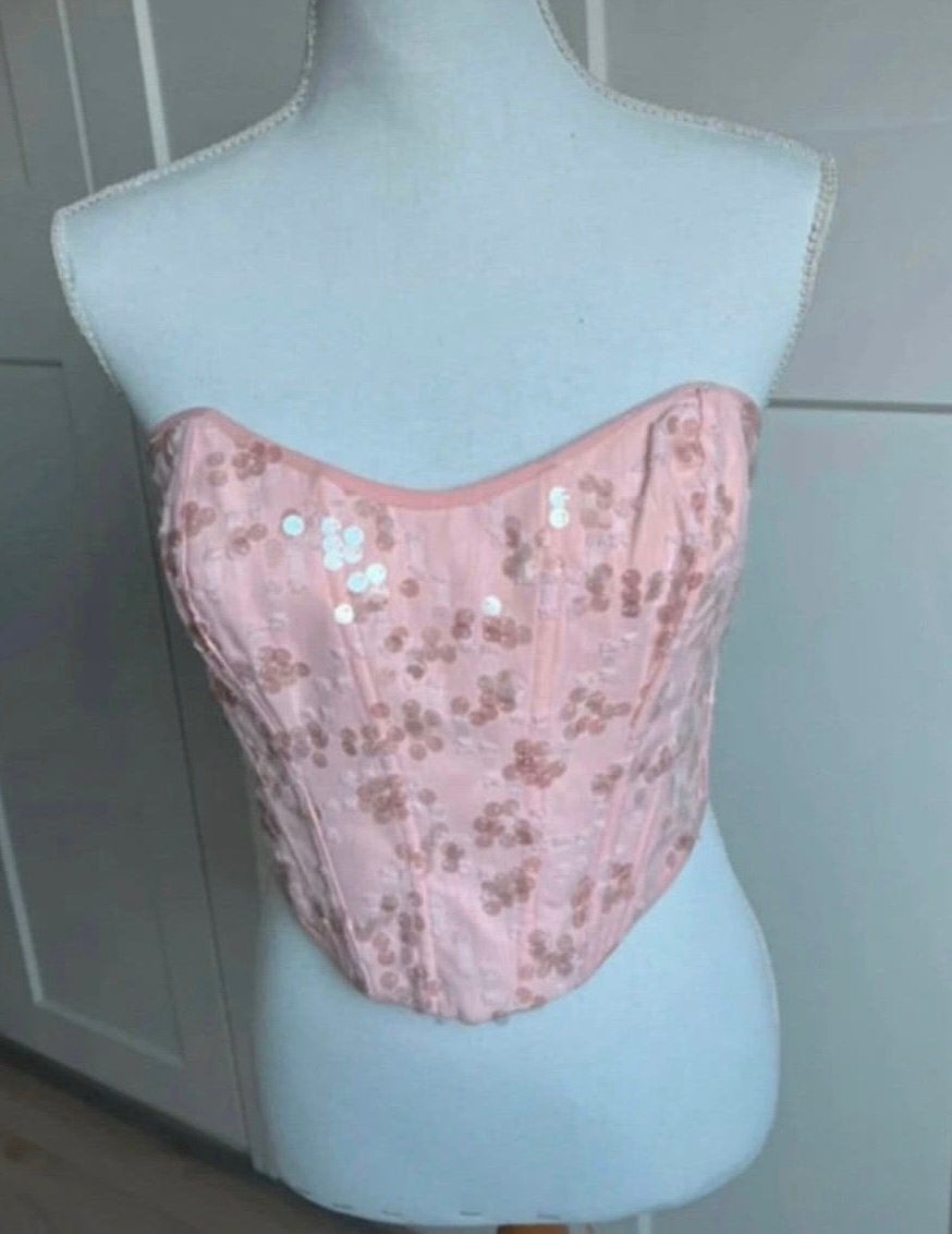 Nw roze korset, met pailletten, S/M, Ophalen of Verzenden, Roze, Body of Korset