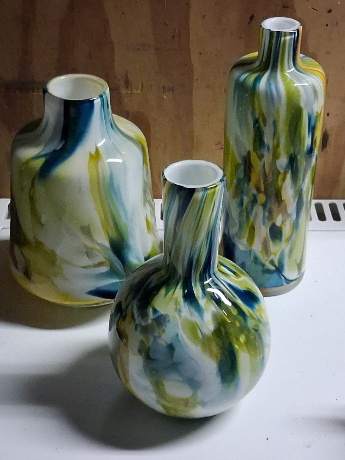 3 mooie vazen( fidrio glass ) h 20- 21 - 25 cm, Ophalen of Verzenden