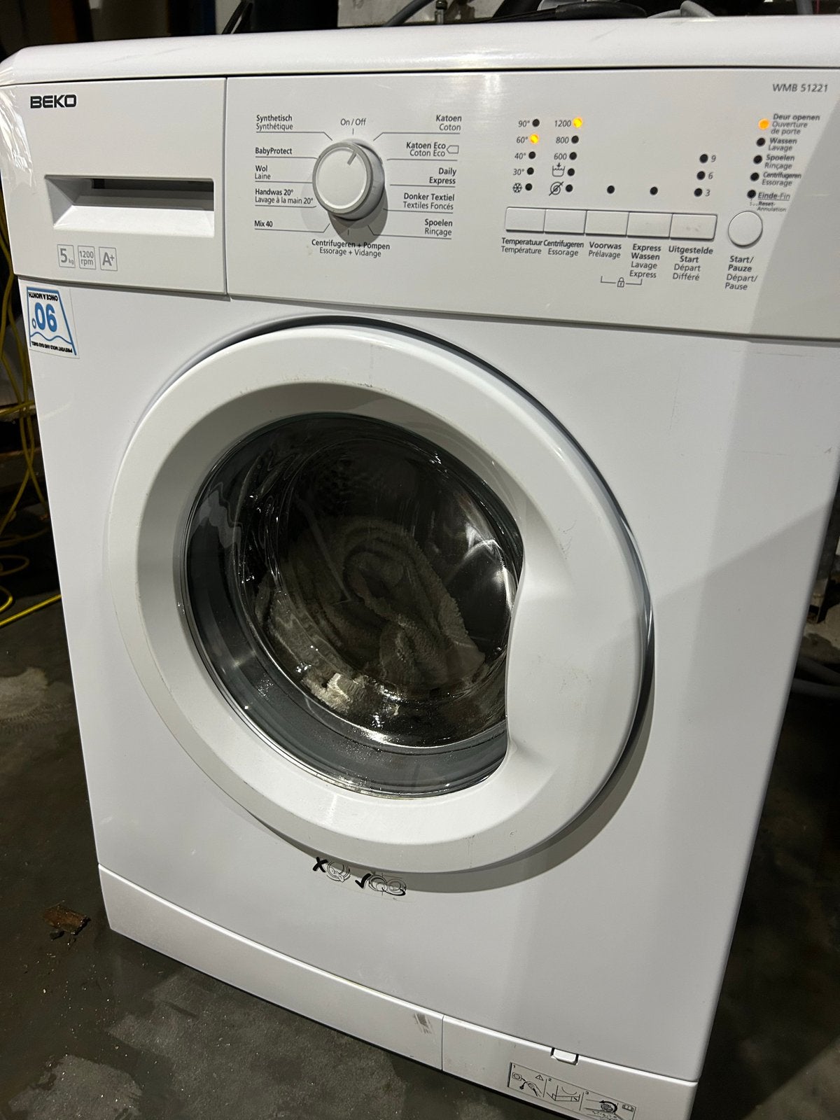 Beko WMB 51221 Wasmachine - 5kg, 1200 toeren, Ophalen, 1200 tot 1600 toeren, Minder dan 85 cm, 4 tot 6 kg