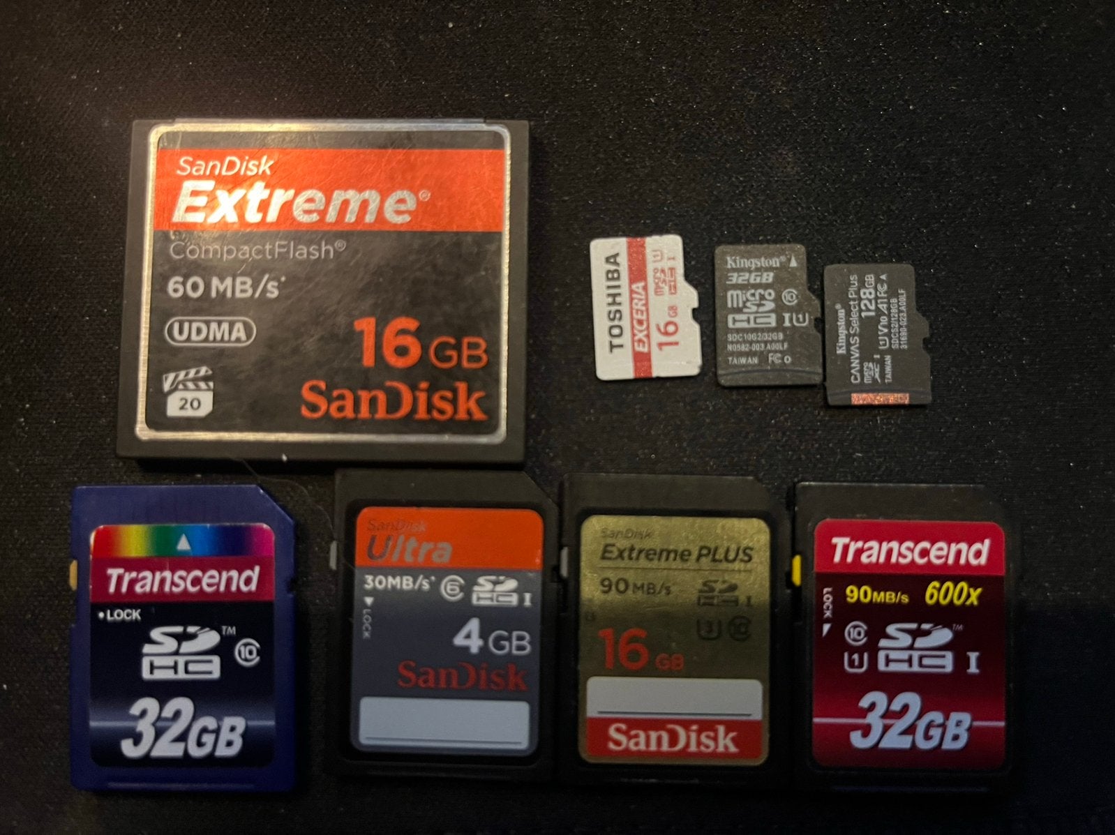 8x SD MicroSD en CompactFlash, Ophalen of Verzenden, Zo goed als nieuw, Fotocamera, 32 GB
