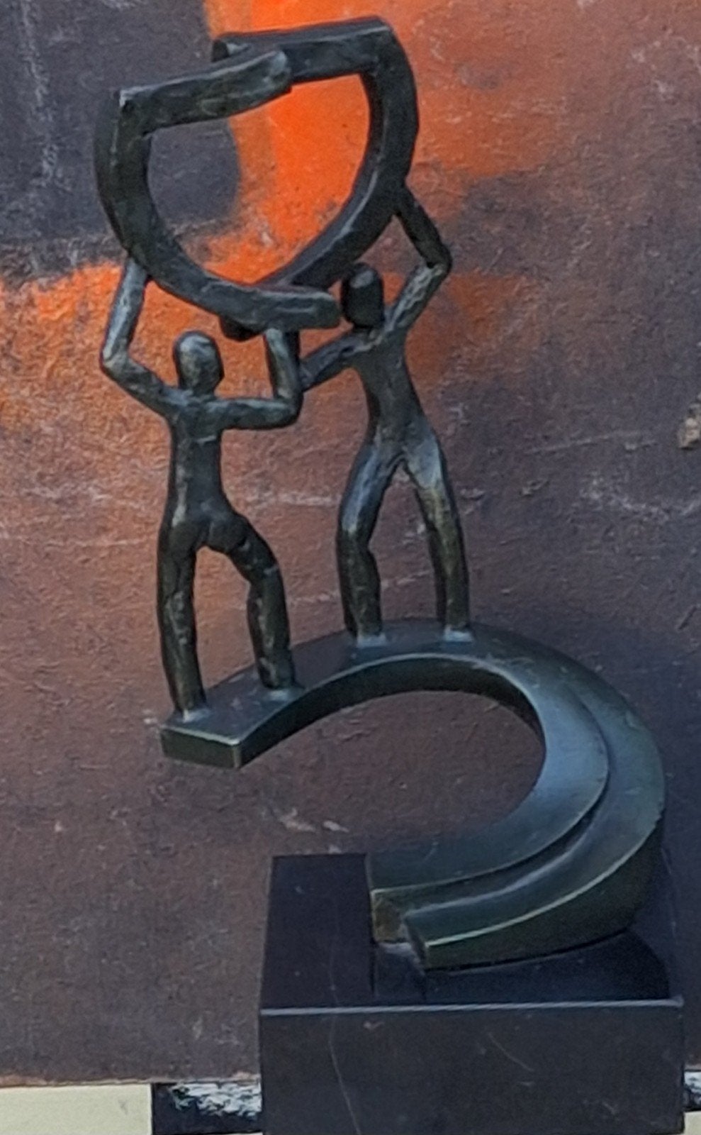Sculptuur. Geabstraheerd. Gepatineerd. 21 cm. Merkstempel., Ophalen, Zo goed als nieuw, Fantasy