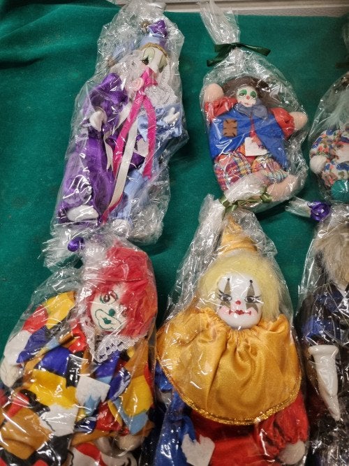 clowntjes met poseleinen hoofd, Ophalen of Verzenden