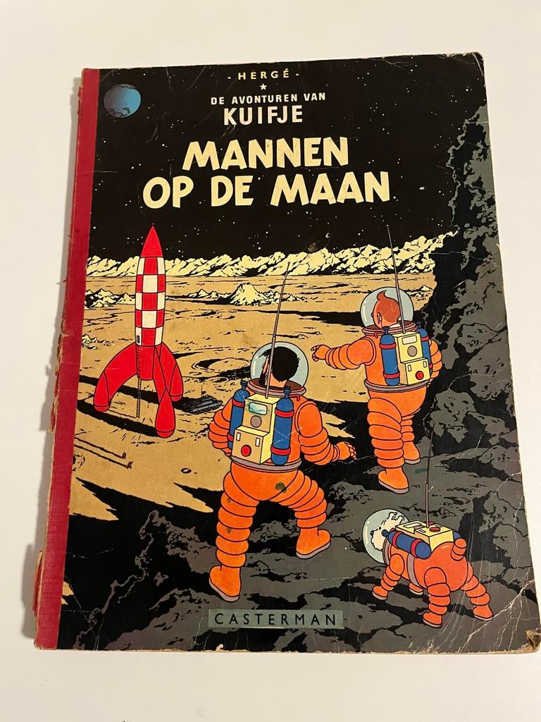Kuifje: Mannen op de Maan 1954, Eén stripboek, Ophalen of Verzenden, Gelezen