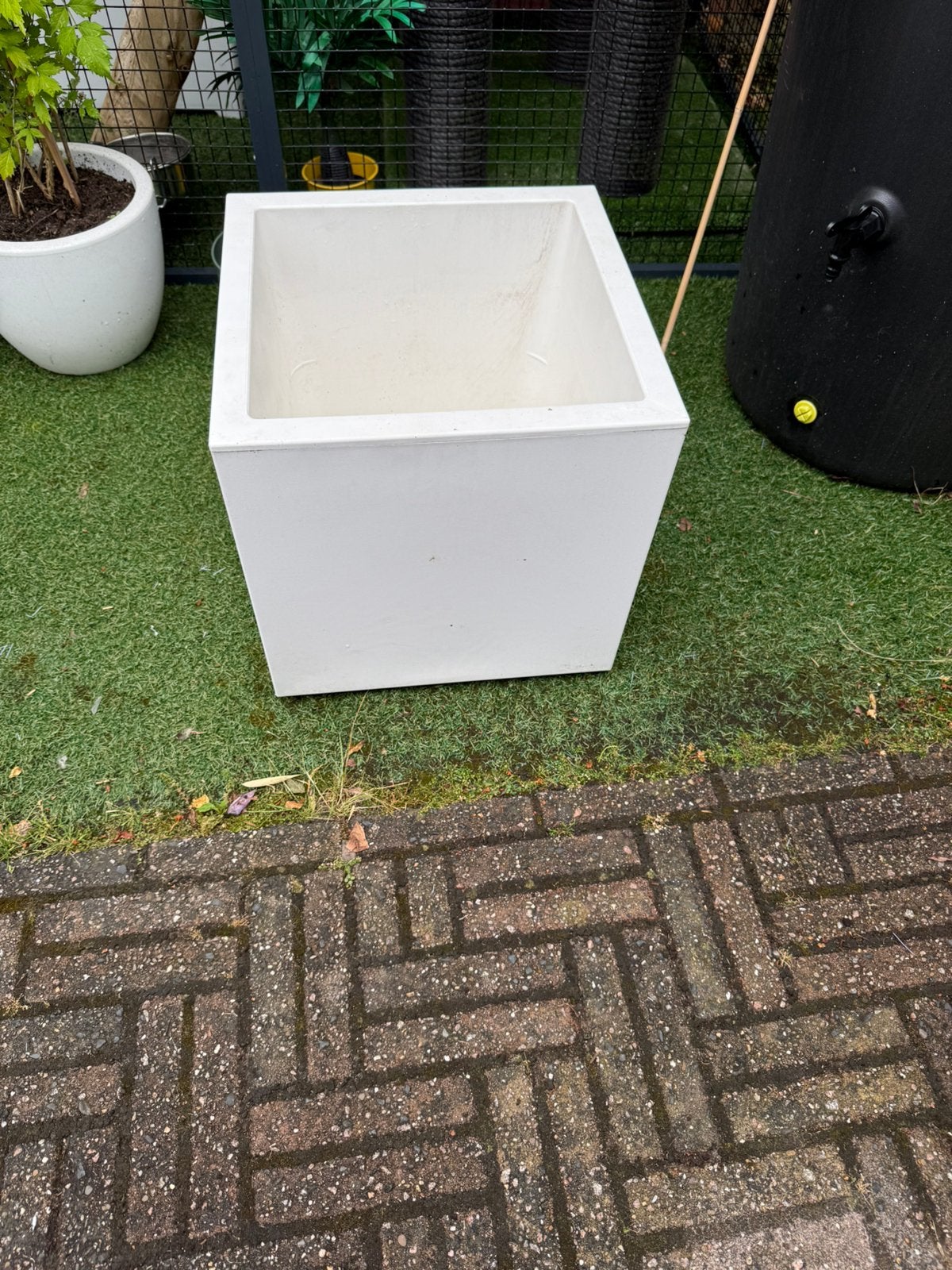 Elho witte plantenbak bloembak 40x40, Ophalen, Zo goed als nieuw, Rond, Kunststof
