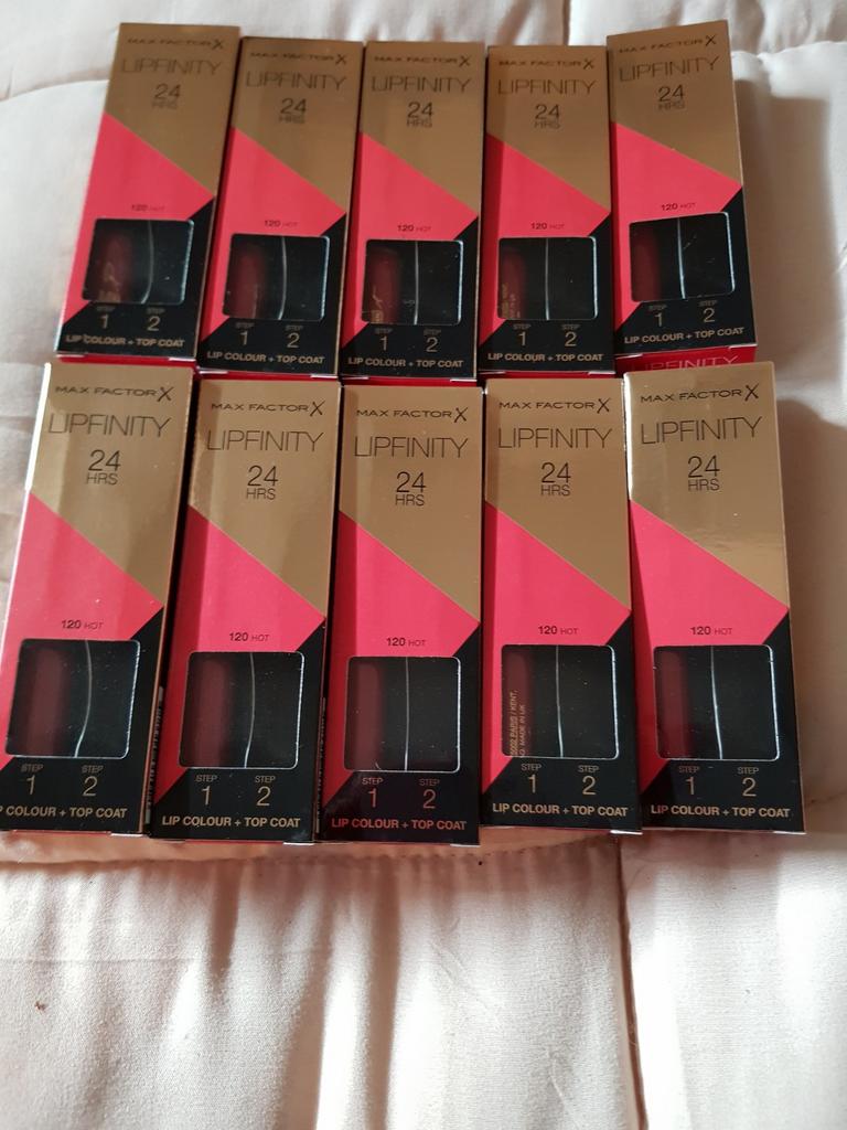 10 stuks maxfactor lipfinity zonder topcoat nr 120, Ophalen of Verzenden, Nieuw, Overige kleuren, Handen en Nagels