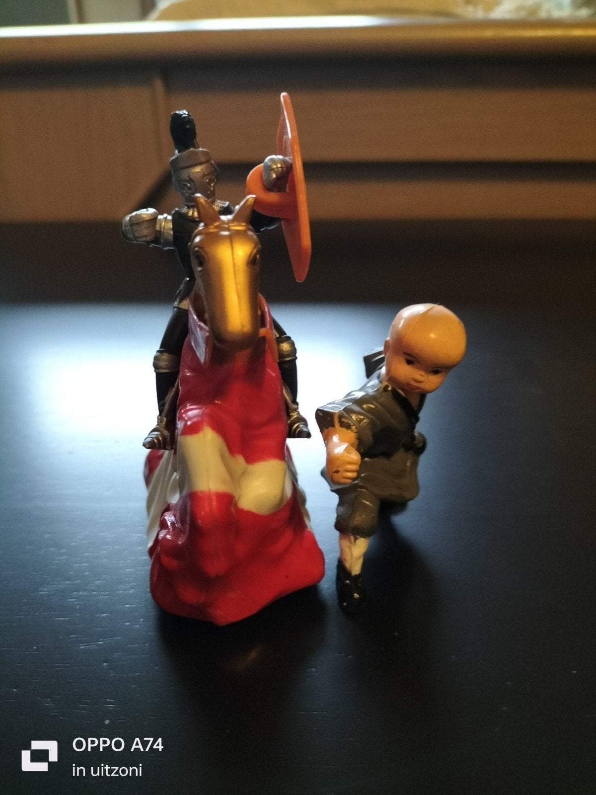 Ridder op paard en monnik beeldjes, Ophalen of Verzenden