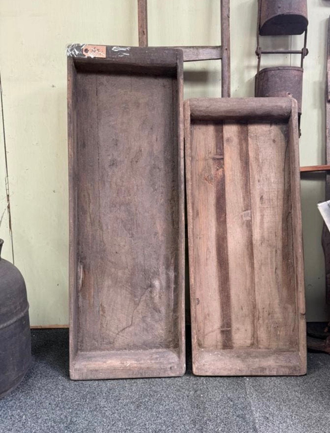 Oude zware houten Trog, bak landelijke Stijl, 120 cm, 102 cm, Ophalen, Zo goed als nieuw, Rechthoekig, Hout