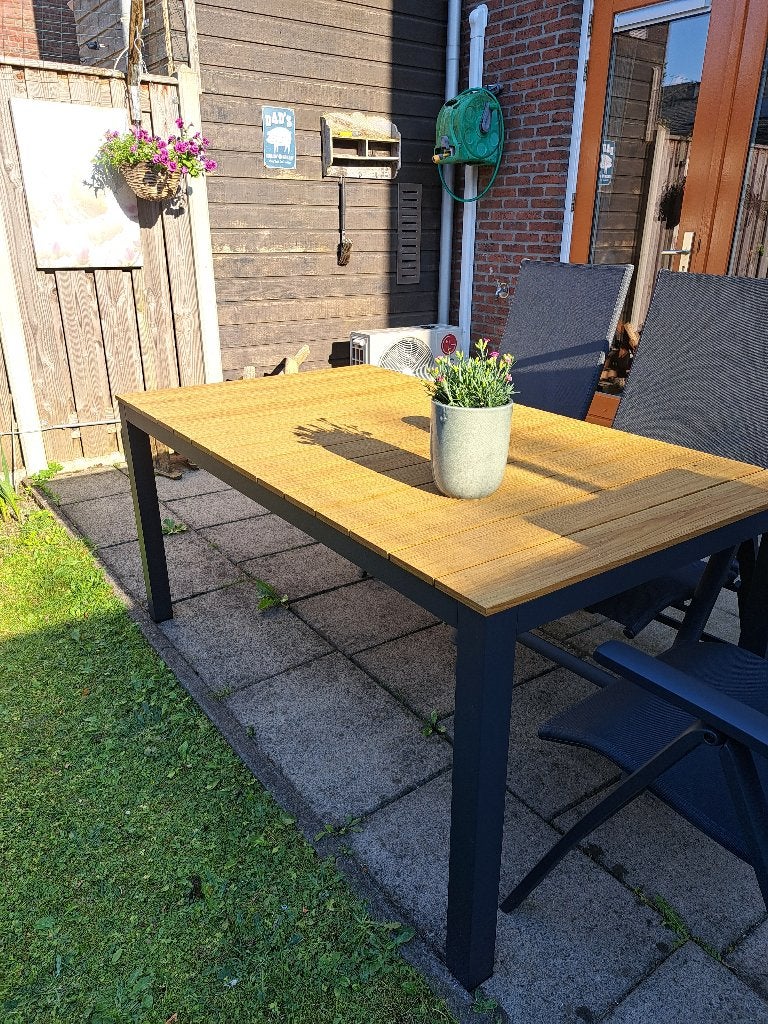 Te koop Bellagio tuintafel, Tuin en Terras, Tuintafels, Ophalen, Zo goed als nieuw, Rechthoekig, Aluminium