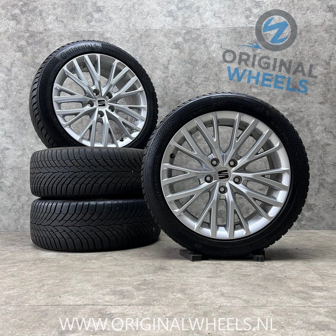 DIVERSEN 17 inch originele velgen + winterbanden Seat Leon, Gebruikt, -, -, Banden en Velgen