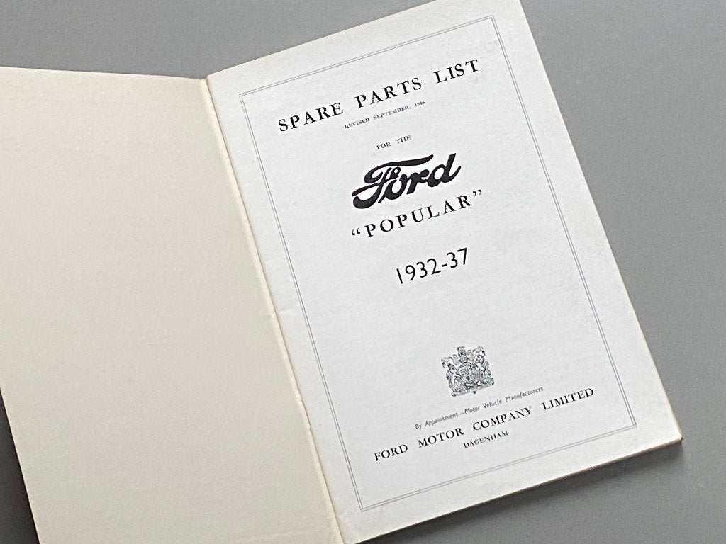 Origineel onderdelenboek voor de Ford Populair (1932-37), Ophalen of Verzenden