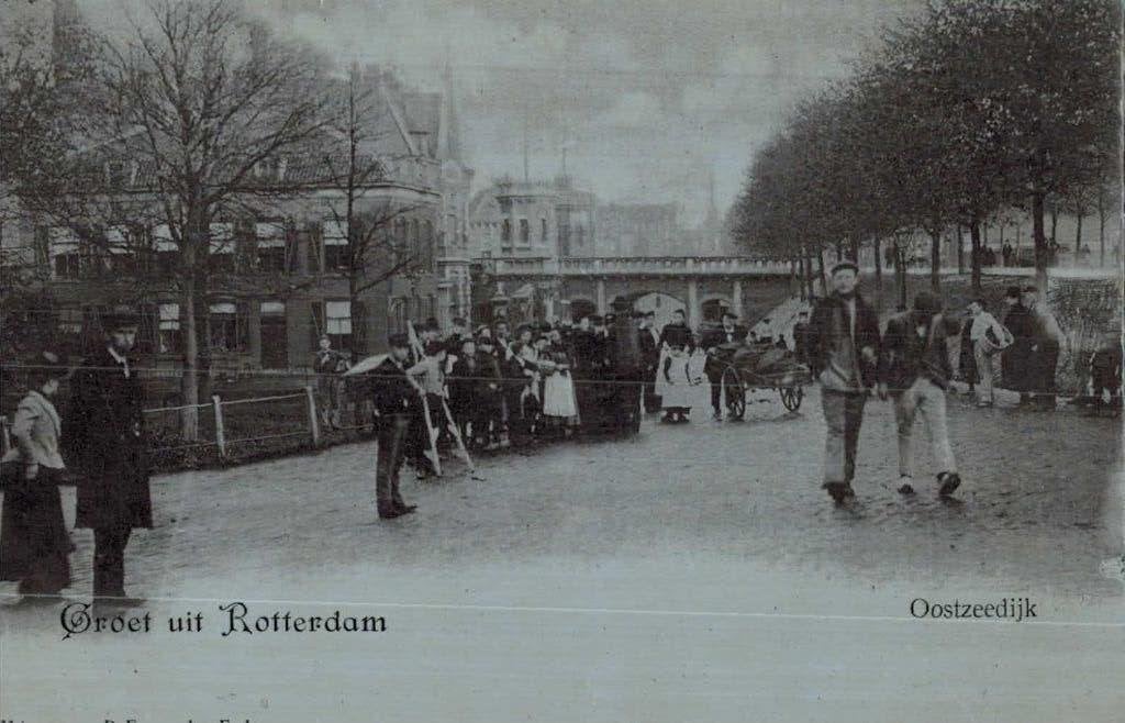 Ansichtkaart Kralingen, Oostzeedijk met steltlopers, Verzenden, Voor 1920, Ongelopen, Zuid-Holland