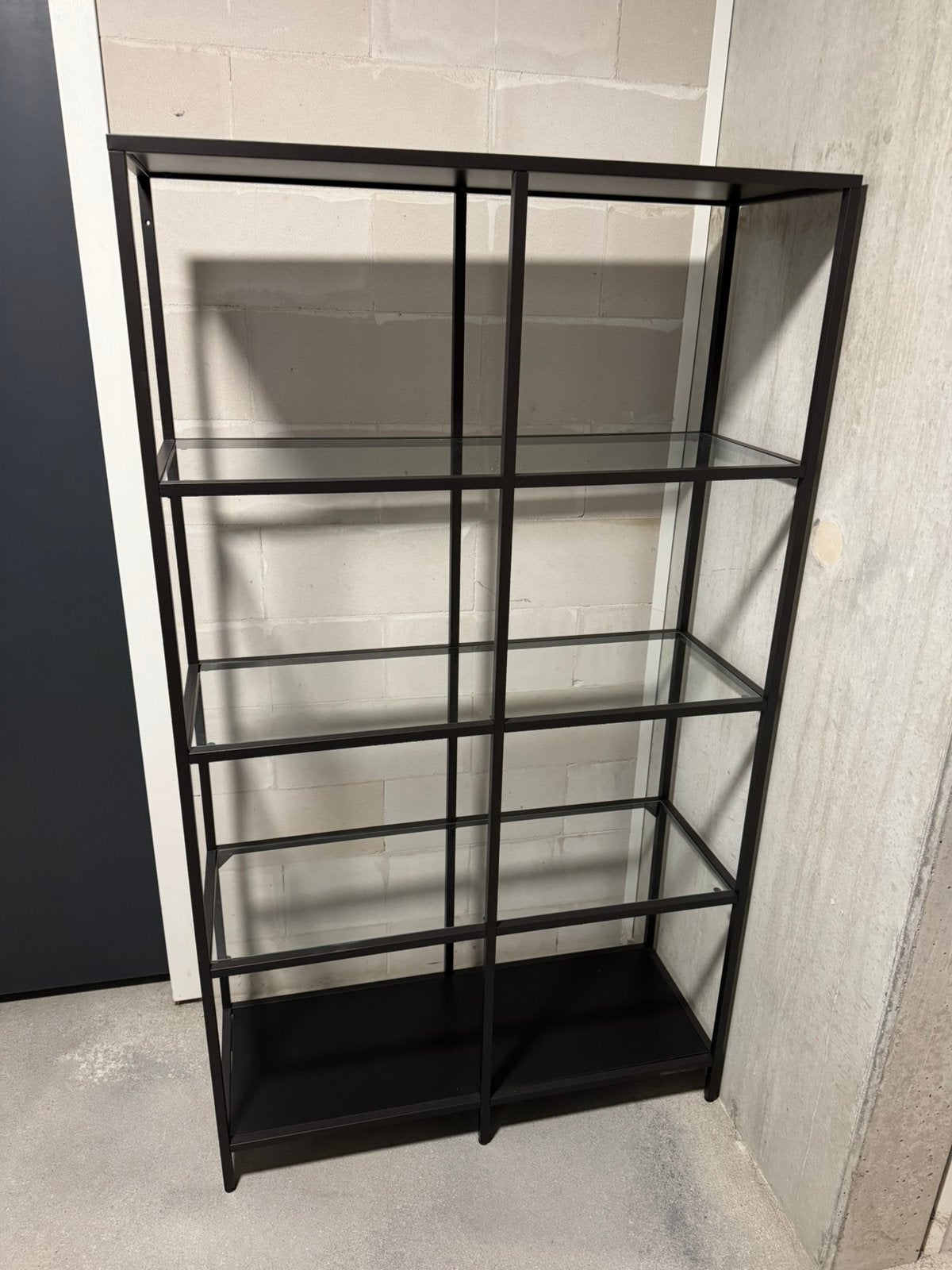 Vakkenkast/room devider– Zwart met glas – 100x36x175 cm, 150 tot 200 cm, 25 tot 50 cm, 50 tot 100 cm, Ophalen of Verzenden