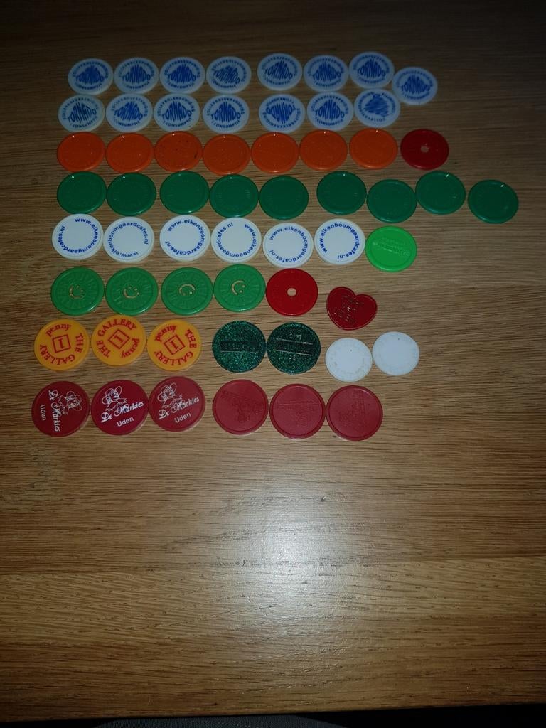 Verzameling diverse consumptiemunten 58 stuks, Ophalen of Verzenden, Gebruikt