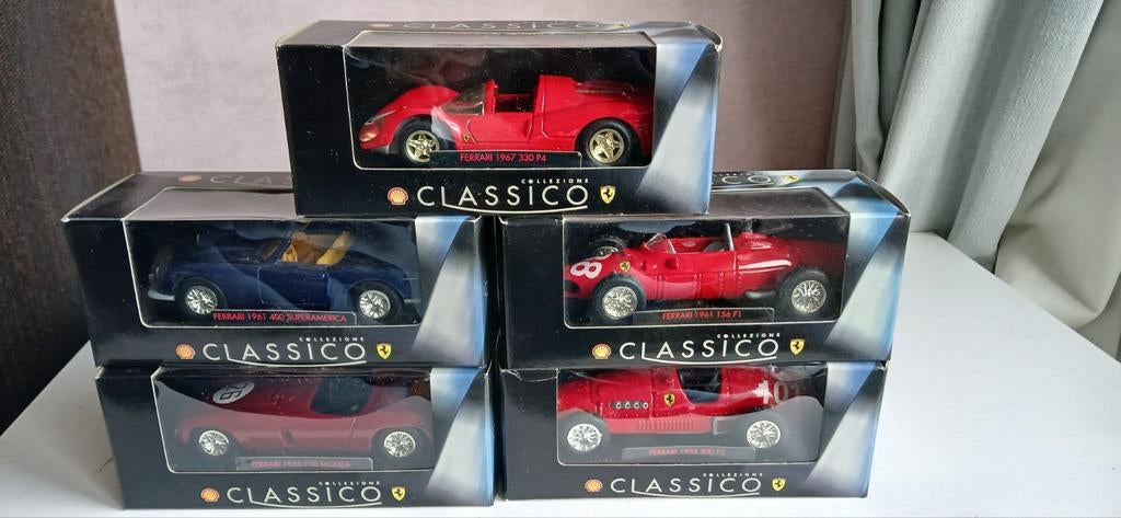 5 Shell Classico Ferarri modellen schaal 1:43, Hobby en Vrije tijd, Modelauto's | 1:43, Nieuw, Auto, Overige merken, Ophalen of Verzenden