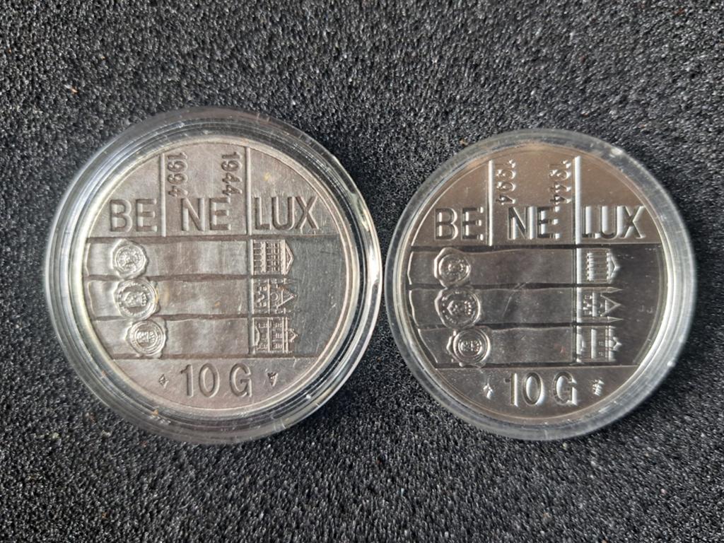 2x 10 Gulden Benelux 1944-1994 Koningin Beatrix, Ophalen of Verzenden